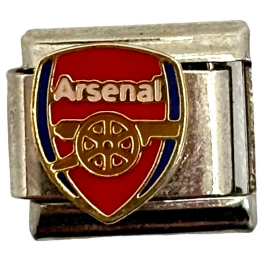 Stainless Steel Football Team Badge Character Charm Link