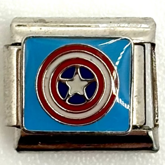 Stainless Steel Superhero Symbol Charm Link
