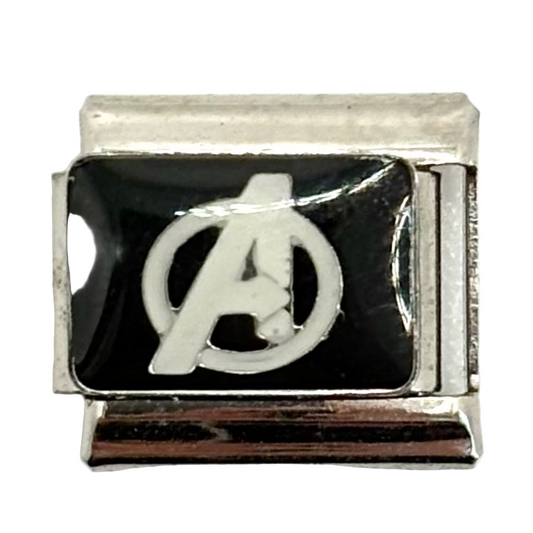 Stainless Steel Superhero Symbol Charm Link