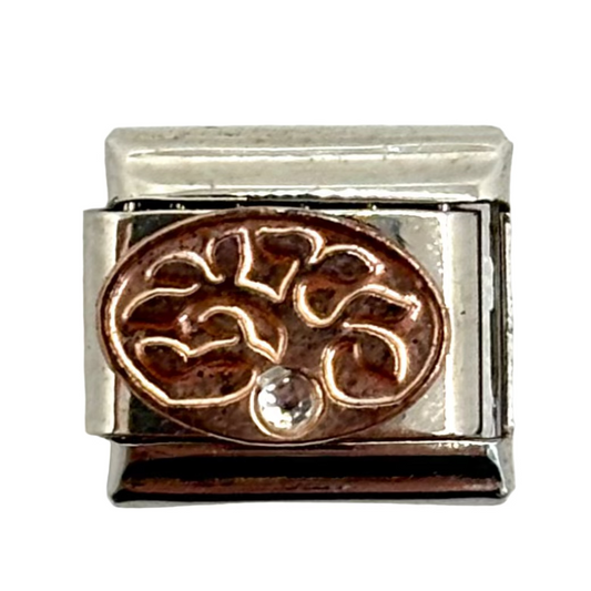Stainless Steel Diamante Tree Charm Link