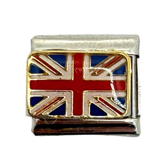 Stainless Steel UK Flag Charm Link