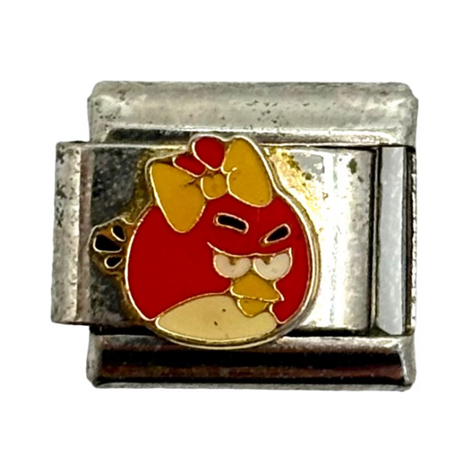 Stainless Steel Red Bird Character Charm Link