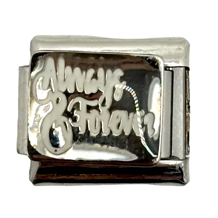 Stainless Steel Always & Forever Charm Link