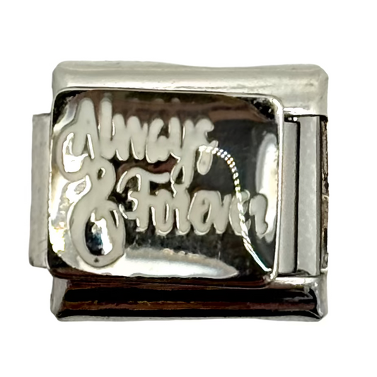 Stainless Steel Always & Forever Charm Link