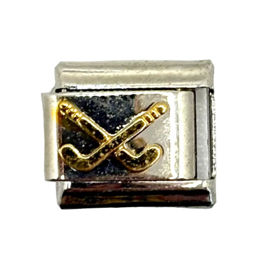 Stainless Steel Hockey Stick Charm Link