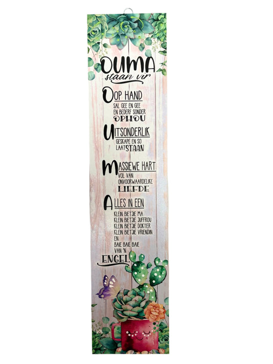 “Ouma Staan Vir” – Afrikaans Wall Art Tribute