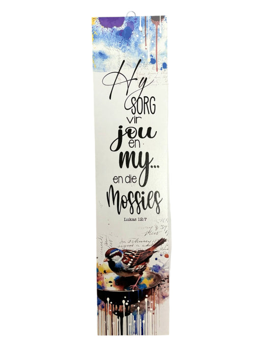 “Hy Sorg vir Jou en My” – Afrikaans Sparrow Wall Art