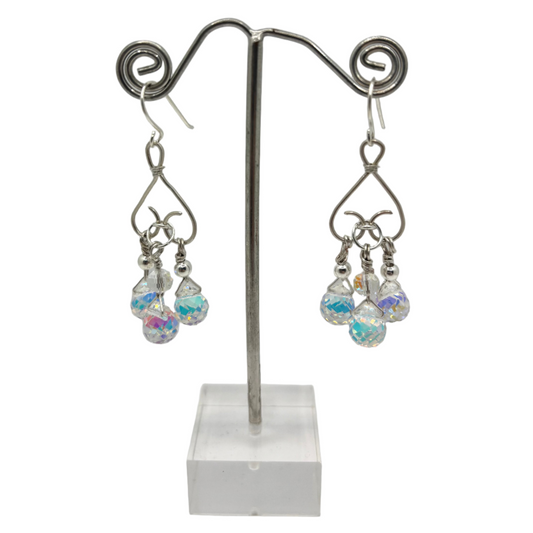 Sterling Silver heart crystal earrings