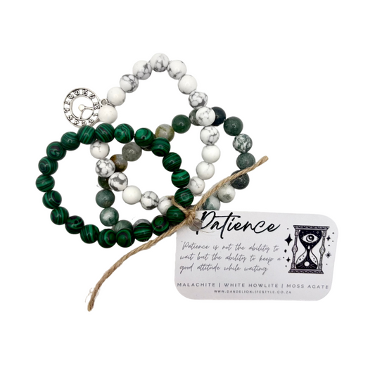 Patience - Elasticated Intention Stack Bracelet (Set of 3)