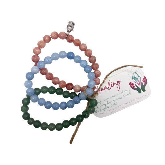 Healing - Elasticated Intention Stack Bracelet (Set of 3)