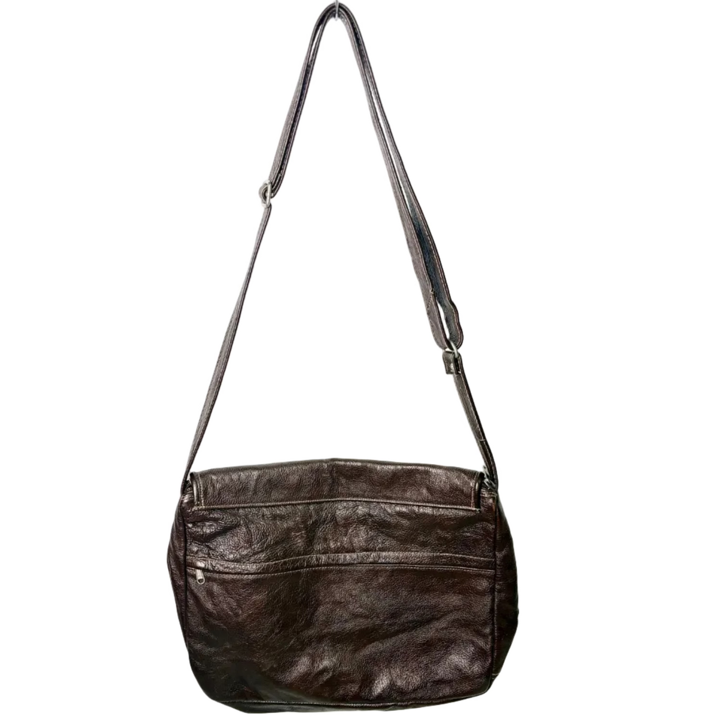 Dark Brown Genuine Leather Laptop Shoulder Bag
