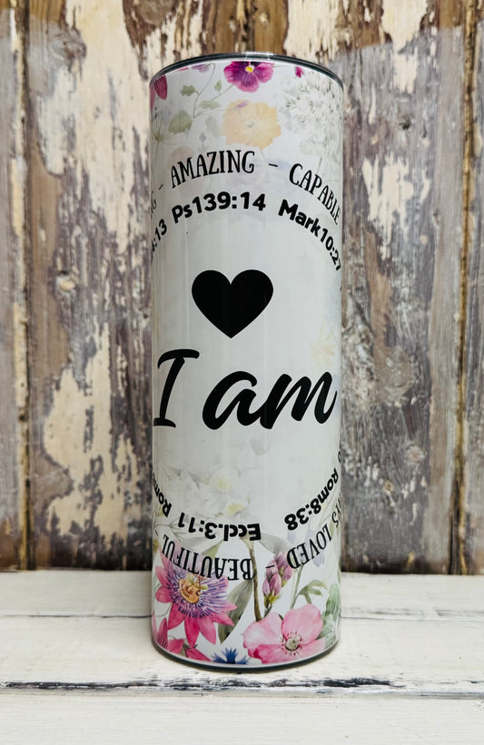 "I Am" 600ml Skinny Tumbler