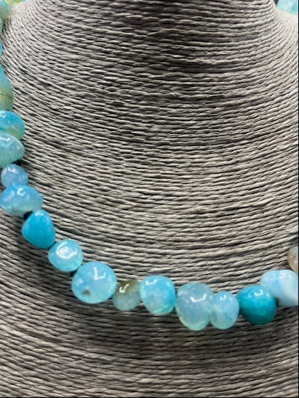 Handmade Blue Agate necklace