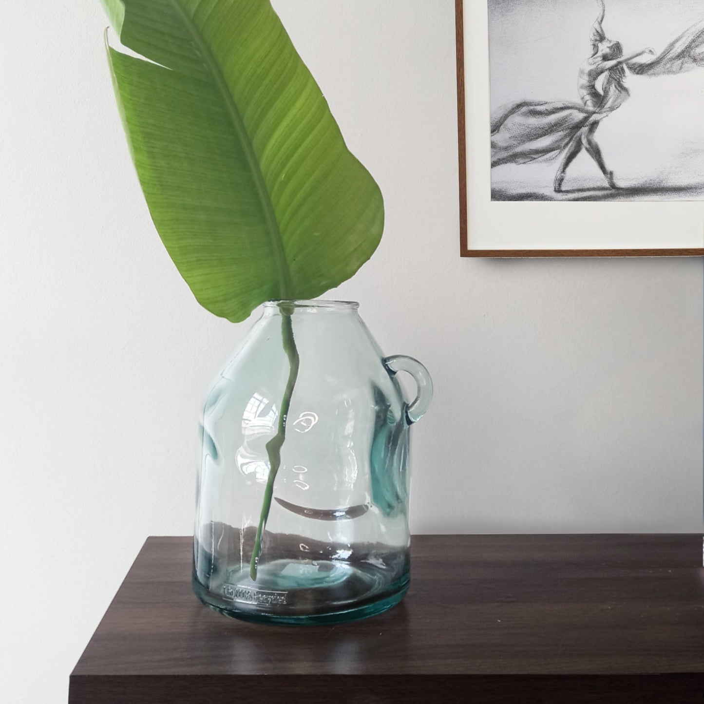 Recycled Aurora Handle Glass Vase