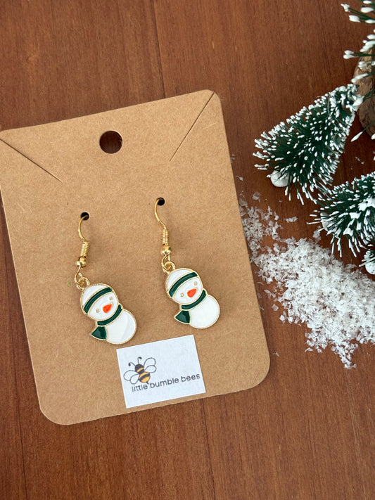 Snowman Christmas Earrings