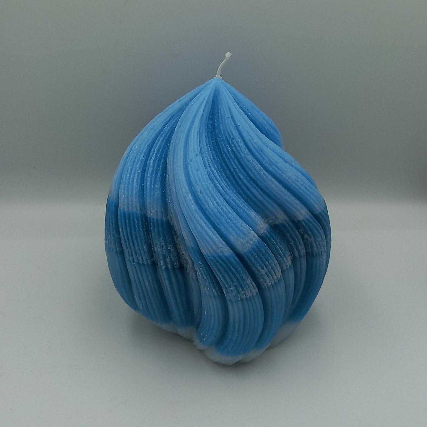 Blue Twirl Shaped Candle
