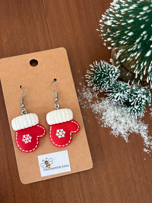 Winter Glove Christmas Earrings