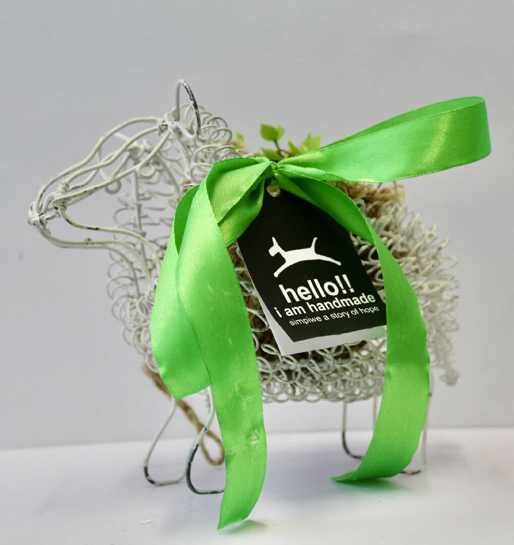Handmade Wire Sheep Plant Holder