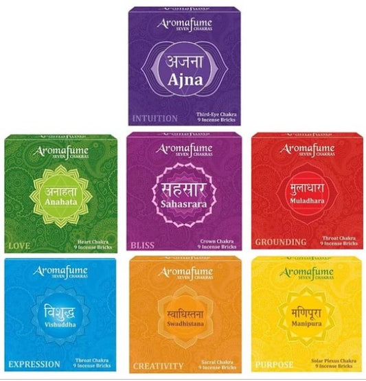 7 Chakra Incense Bricks - Set of 7