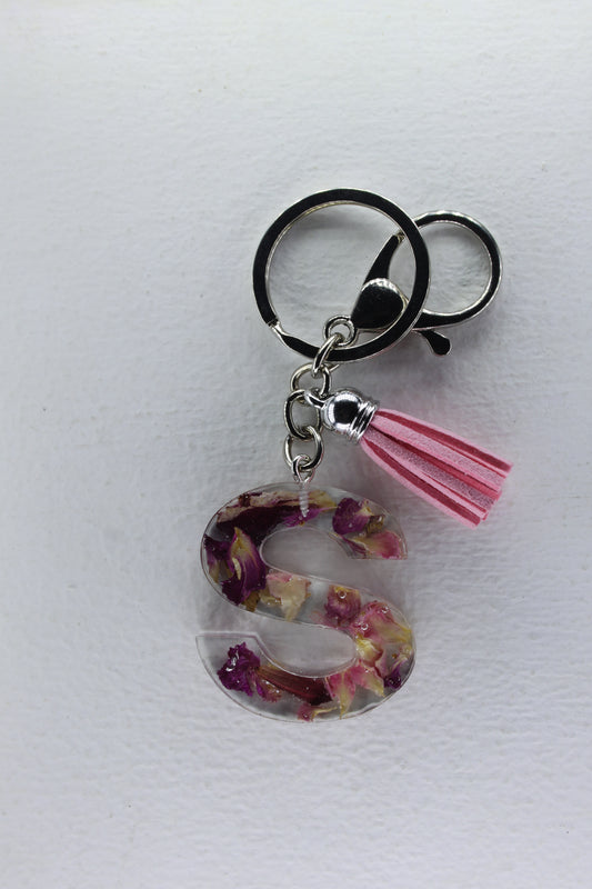 Alphabet Resin Keyring with Dried Flowers jatrade.co.za